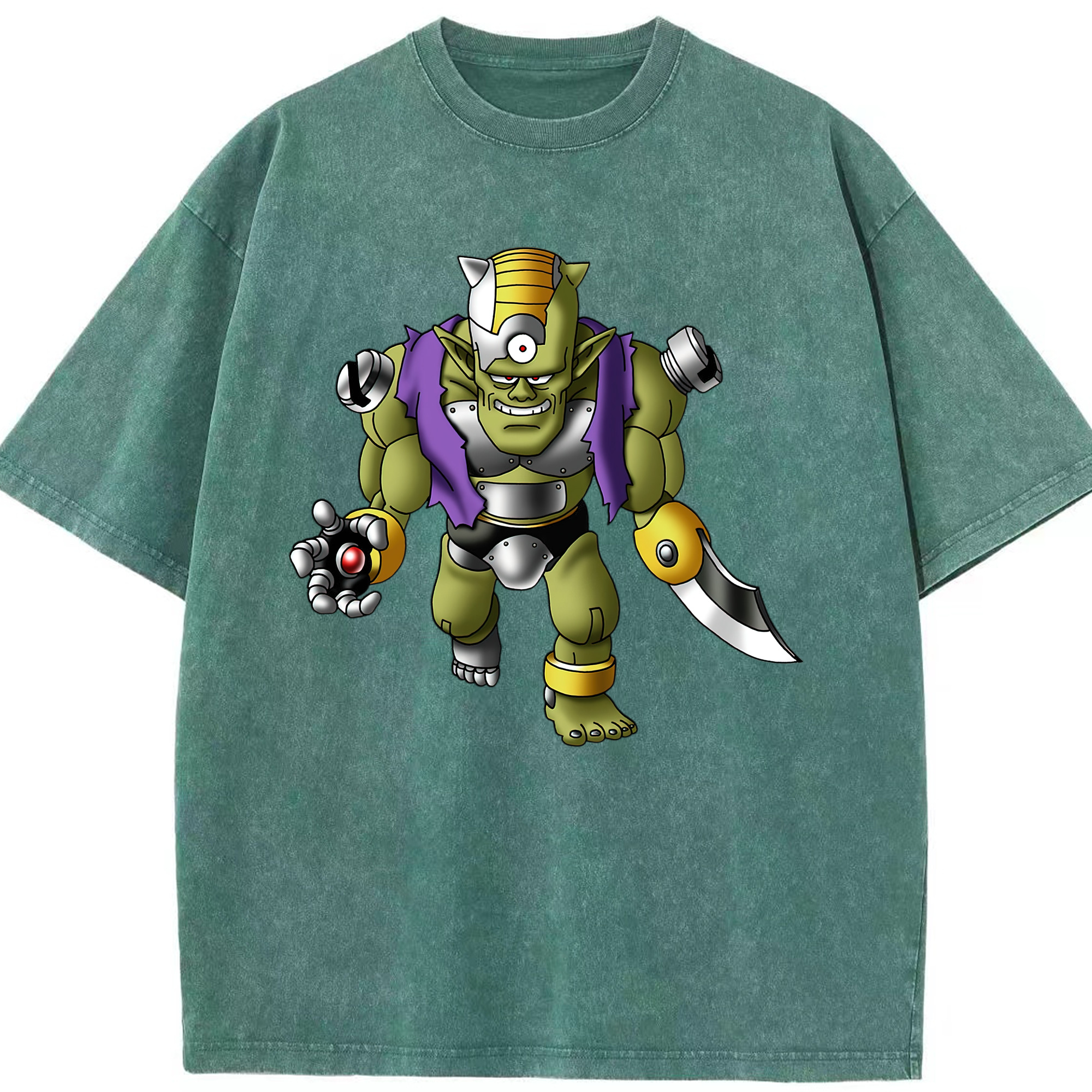 （画像用） ドラゴンクエスト Doragon Kuesuto Dragon Quest 綿100% ヴィンテージ風 半袖Tシャツ（フロントプリント）